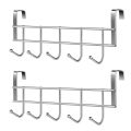 (Pack Of 2) Stainless Steel 5 Hook Cabinet Door Back Type 5 Hook Door After Coat Hook. 