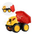 VROOMS & WHEELS Plastic Construction Dumper Truck Push and Go Toy with Moveable Dump Box for Kids, Hand Operated Engineering Vehicle for Boys & Girls, Multicolor, 3+Years. 