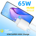 OPPO Original 65W Super VOOC Charger 2.0 OPPO Original 65W Super VOOC Charger 2.0Original OPPO 65W SuperVOOC 2.0 Charger GaN for Find X2 Pro X Reno 4 Pro Reno3 Pro Reno 2 Ace 2 Ace Z 2z 2f 10x zoom Find x a5 a9. 