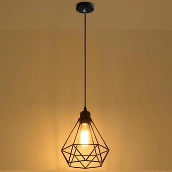 Diamond Shape Hanging Light - Geometrical Metal Hanging Lamp - Retro Style Indoor Lights for Home, Office, Cafe