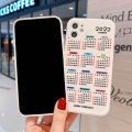 AKABEILA 2022 Calendar Phone Case for OPPO F9 Back Cover Luxury Phone Case Square Soft Silicone Square Phone Cases. 