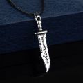 Supernatural Knife Letter Necklace Fashion Knife Kurdish Ruby Blade Retro Pendant Movie Jewelry Accessories. 
