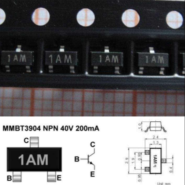 10pcs 2N3904 1AM SOT-23 NPN Transistor SMD
