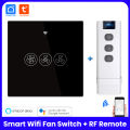 Tuya Smart WiFi Ceiling Fan Switch RF Supported – Smart Life Wireless Remote Control Wall Switch for Ceiling Fans, Voice Control via Alexa & Google Assistant, Adjustable Fan Speed, Easy Installation. 