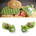 Knitted Snail Shape Newborn Photography Props Photo Baby Costume Outfit Handmade Baby Suit Conjoined Cap. 
