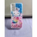 For Infinix Hot 11 Back Cover Water Glitter Shiny Soft Silicon with free pop socket Case for Girls. 