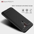 Xiaomi Pocophone F1 Carbon Fiber Brush Mark Antishock Drop Resistance Silicon Tpu Case Back Cover. 
