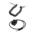 QUANBU Black RJ9 Telephone Phone Modem Coil Cable & 3.5mm Male Jack to RJ9 4P4C Female Adapter Converter Extension Cable. 