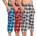 Pack Of 6 - Summer Cotton Quarter Shorts For Men - Checked Print (With Two Side Pockets Only) - Multicolor. 