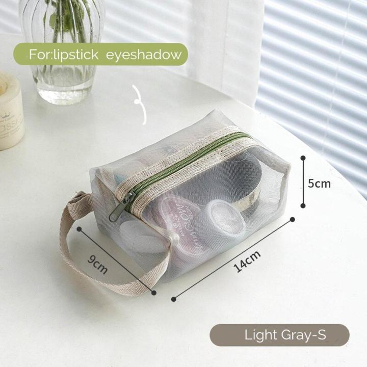 PURDD 1 pc Women Mesh Makeup Bag Travel Clear Large Cosmetic Bag Zipper Female Makeup uch Toiletry Bag Beauty Case uch