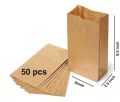 50 PCS Brown Kraft Paper Bags Paper School Lunch Bags for Bakery Cookies Treats Snacks Sandwiches Biscuit Wrapping Grocery Bags. 