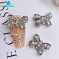 Green Home Bow Nail Charm Exquisite Shape Nail Accessories Sparkling Manicure Bow Charm. 