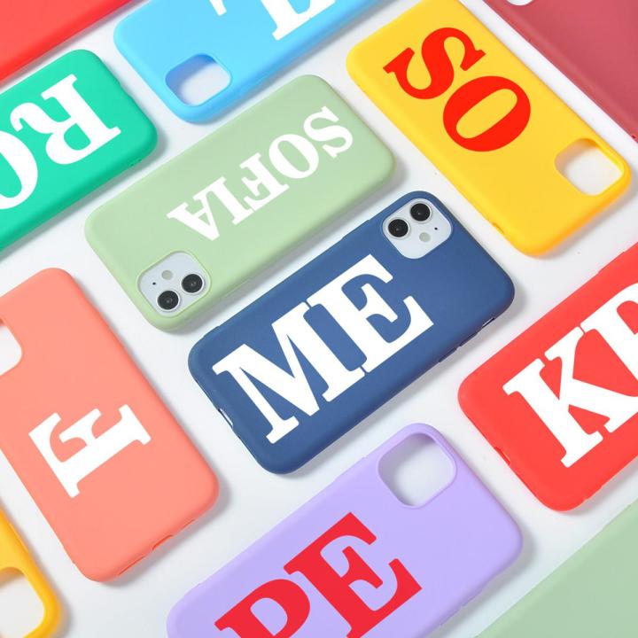 Custom Name Initials For iPhone 12 Pro Case DIY Letter SE 2020 Funda 8 Plus Luxury for iphone 11 Pro Max XR Cover X XS 6S 7 Plus