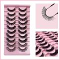 Russian Strip Lashes 10 Pairs 3D Faux Mink Lashes Natural Eyelashes Dramatic False Eyelashes Makeup Wholesale Eyelash Extension. 