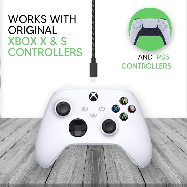 Xbox%20Controller%20Charger%20Cord%20for%20Series%20X%20-%2010'%20Nylon%20Braided%20USB%20C%20Charging%20Cable,%20Compatible%20w/Android%20Samsung%20Galaxy,%20PS5%20(Pack%20of%202)%20-%20Image%204