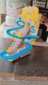 Duck Slide Toy Set, Funny Automatic Stair-Climbing Ducklings Cartoon Race Track Set Little Lovely Duck Slide Toy Escalator Toy with Lights and Music (3 sliding ducks), Multi. 