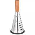 Multifunctional Conical Cheese Grater 3 Sided Stainless Steel Grater with Wooden Handle Round Food Fruit Vegetable Nuts, Cheese, Garlic & Ginger II Handheld Multi Grater Slicer Zester Tower Grater. 