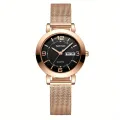 Seno Women's Watch Luxury Luminous Quartz Watch Calendar Analog WR Stainless Steel Wrist Watch. 