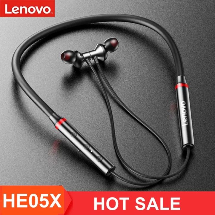 Lenovo HE05X Bluetooth Earphones Earphone Waterproof Earplugs HIFI Sound Magnetic Neckband Headset Sports Headphone