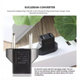 European Adapter Plug US 2 Flat Pin To EU 2 Round Pin Plug Socket - 2 Flat Pin To Round Socket Power Charger - 1pc. 