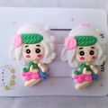 2 Pcs Set Baby Girls Hair Pins Clip Doll Style Assorted Color. 