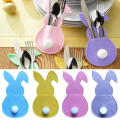 4pcs/Set Easter Bunny Cutlery Holder Handmade Festive Easter-Themed Bunny Cutlery Holder Home Decor Felt Easter Cutlery Holder for Easter Parties Home Decoration Kitchen Accessories Dining Table. 