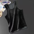 Men Sleeveless Top Ultra-thick Fleece Lined Tank Top Vest Warm Thermal Base Layer for Southeast Asian Buyers Men Thermal Vest. 