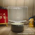 ins message board 3D night light glow acrylic note writing home memo tips desktop gift pen and cloth. 