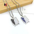 XM Anime Attack On Titan Necklace With Stainless Steel Chain For Men And Women. 