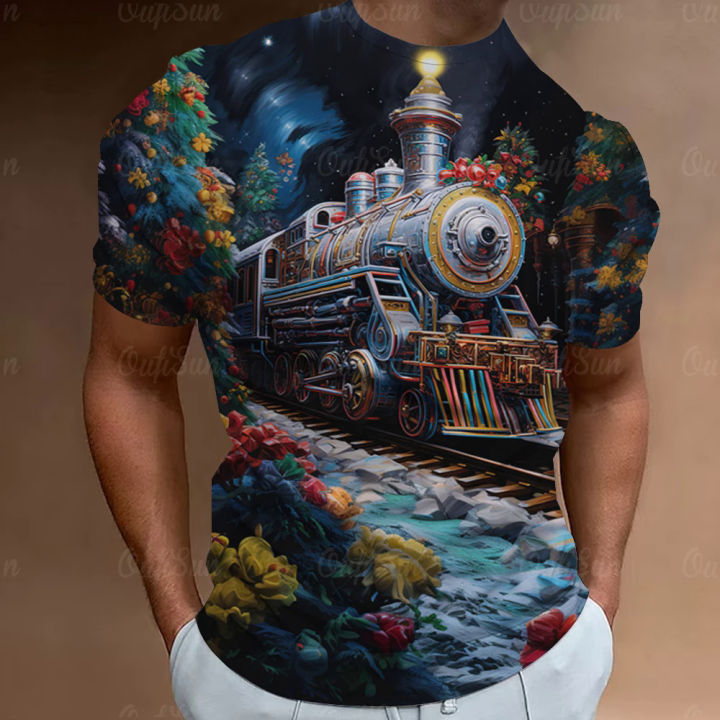 2023 Christmas T-shirt for men 3D Santa print short sleeve top family T-shirts oversized Xmas tee shirt men clothing unisex 6XL
