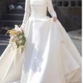 New Autumn And Winter Long Sleeve Advanced Texture Satin Simple Dress. 