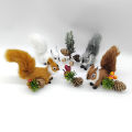Squirrel Model Faux Fur Realistic Cute Rodent Miniature Figurine Ornament Handicraft Mini Fake Squirrel Statue Figurine Ornament Birthday Gift. 