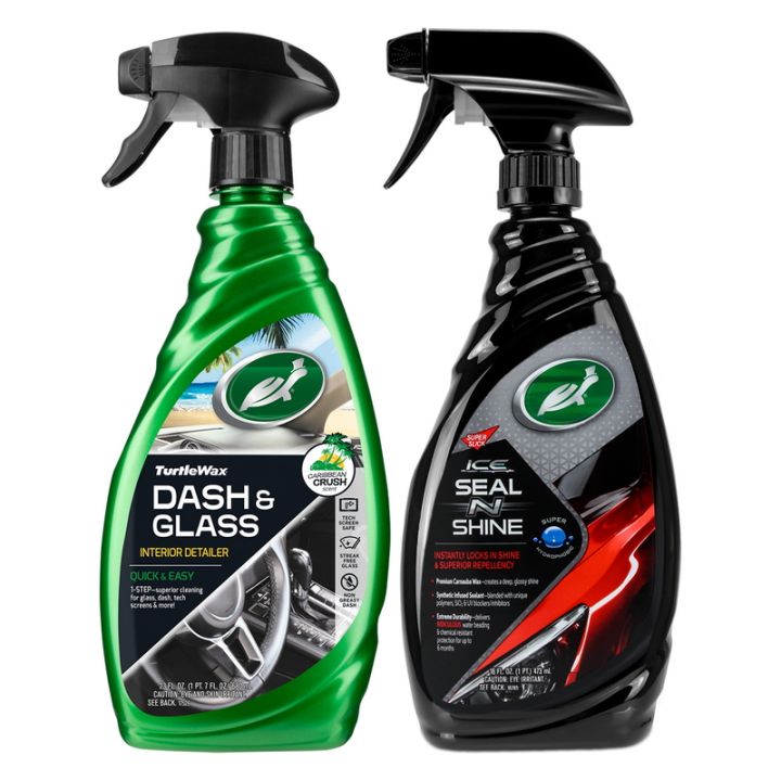 TURTLE WAX - BUNDLE OFFER - DASH & GLASS INTERIOR DETAILER 680 ML, ICE SEAL N SHINE 473 ML
