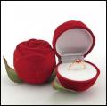 Romantic Rose Shape Flower Box For Couple - Cute Velvet Red Rose Gift Box - Couple Ring Box For Your Loved Ones. 