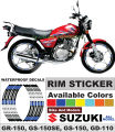 Wheel Stickers for SUZUKI GS-150 Rim Reflector Tape Motorcycle Decals Graphics 17". 
