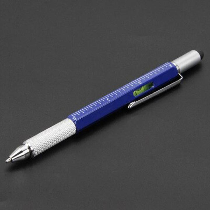 Stylo multifonction 6 en 1 - stylo, niveau à bulle, tournevis, règle
