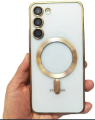 For Samsung S24 MagSafe Case with Camera Lens Protector,Magnetic Clear, Full Protection Plating Anti-Scratch Slim Thin Case For Samsung S24. 
