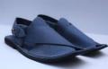 Black Narozi Leather Peshawari Chappal For Men. 