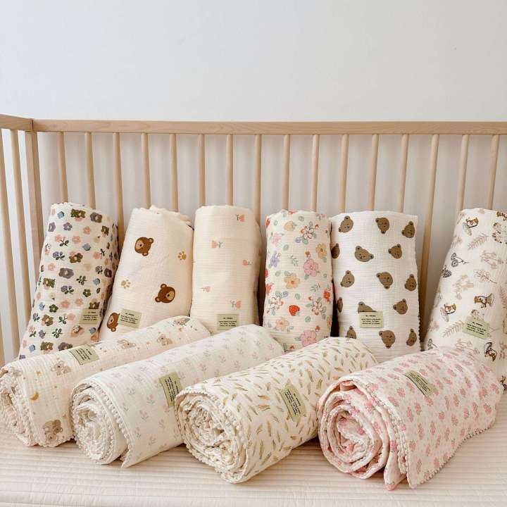 Class A children's pure six layer gauze bath all cotton towel, summer cool newborn baby hug blanket, pillow towel