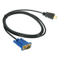 HDMI To VGA Converter gol d  pladed 6feet Cable For PC Laptop Tablet High Resolution Adapter. 