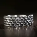 Retro Dragon Scale Ring Men Jewelry Fashion Personality Cool Style Index Ring 925 Sterling Silver Male Party Accessories Open. 