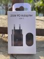 25W Charger with cable Usb Type C Fast Charger Pd Wall Power Adapter 25W Super Fast Charger with Type C to Type C Cable And Without Cable Pd Charger For all Mobile Phone. 