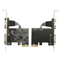 PCIe RS232 Serial Host Controller Card PCIE X1 Interface Practical 2 Port PCIe Serial Expansion Card for for POS System. 