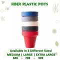 5 Pcs Colorful Unbreakable Fiber Plastic Pots For Flowers & Plants | Imported Pots | Unbreakable Fiber Plastic. 