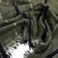 Lurex Stripe Men Scarf Fringe Cotton Linen Scarf Men Winter Outdoor Warm Long Shawl Soft Muffler Vintage Literary Style 90x195cm. 