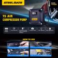 STEELMATE T5 Air Compressor Pump Portable & Powerful Tire Inflator 12V DC with Digital Pressure Gauge, Auto Shut Off, Emergency LED Light for Car, Bicycle, Balloons and Other Inflatables. 