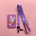 Disney Donald Daisy Duck Girls Slide Cover Student Card Case Hanging Rope Employee Case Lanyard ID Name Card Holder. 
