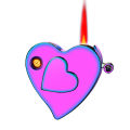 Miniature Projection Torch Lighter Windproof Cross-Border Personalized Gift Lighter Heart-Shaped Gas-Electric Dual-Purpose Lighter. 