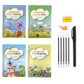 Sank Montessori Reusable Magic Book Children Handwriting Practice Book 4Magic Books + 1Magic Pen + 10Refills + 1Grip Children's Calligraphy Copybook Magic Writing Calligraphy Handwriting Copybook Set With 1 Magic Pen. 