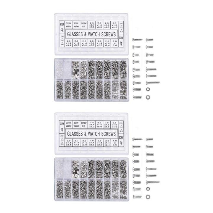 2000 Stück Edelstahl Brillen Uhr Reparatur Schraube Ersatz Kit Set